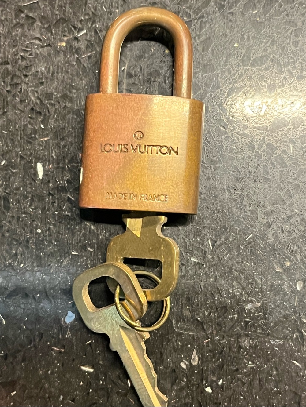 Authentic Louis Vuitton Lock & Key Set #301 — Gold-Tone Brass — Vintage